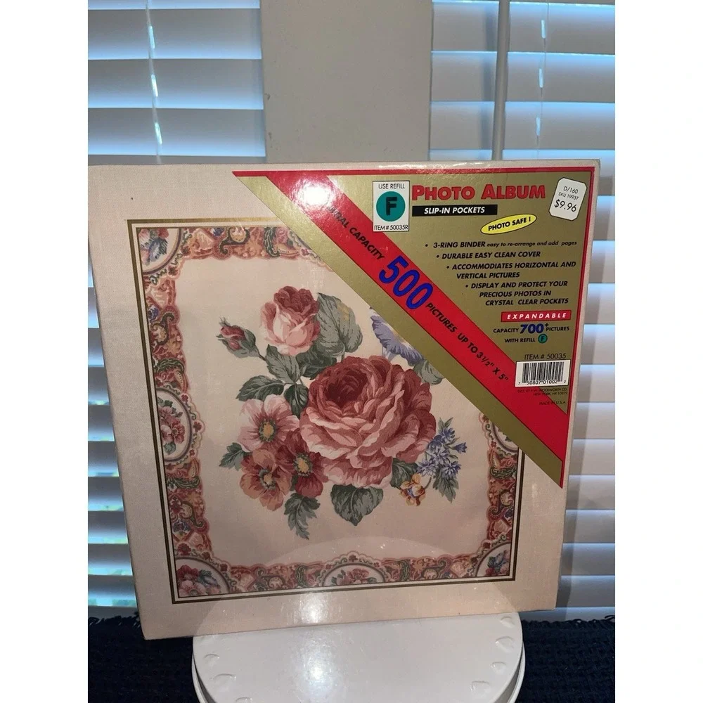 Vintage Sealed New Photo Album Binder Floral Roses Made In USA Cottage Core